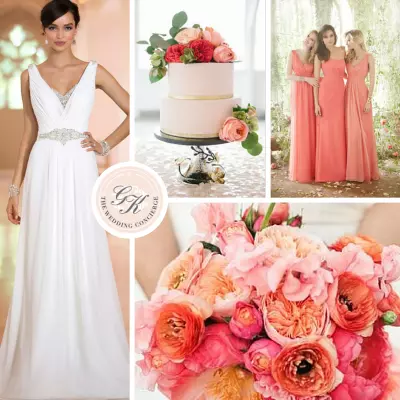 Romantic Coral & Pink Wedding Inspiration Board