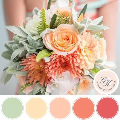 Peach & Mint Spring Bouquet Inspiration Board